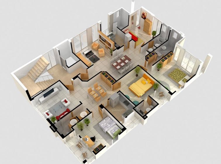 Planos De Casas 1 2 Plantas Modernas 3d Lujo Etc 2020