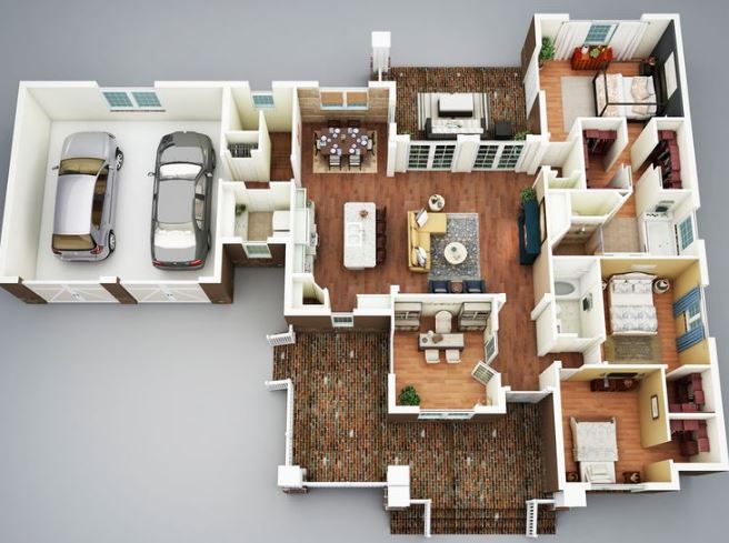 Planos De Casas 1 2 Plantas Modernas 3D Lujo Etc 2024